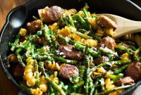 Hearty Sausage Asparagus Quinoa Pasta