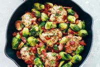 Crispy Chicken and Caramelized Brussels Bake