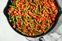 Savory Ground Turkey with Green Beans