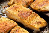 Heavenly Garlic Butter Halibut
