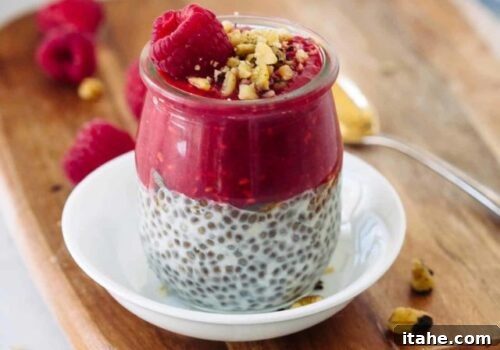 raspberry chia in a glass