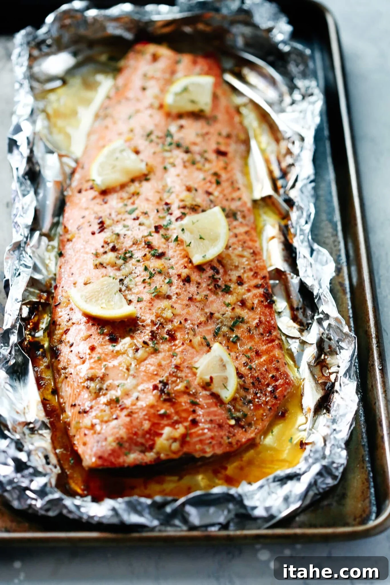 Mouthwatering Garlic Butter Salmon 9 Baked Salmon Recipe with lemon slices and garlic butter