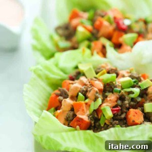 Sweet Potato Ground Turkey Lettuce Wraps