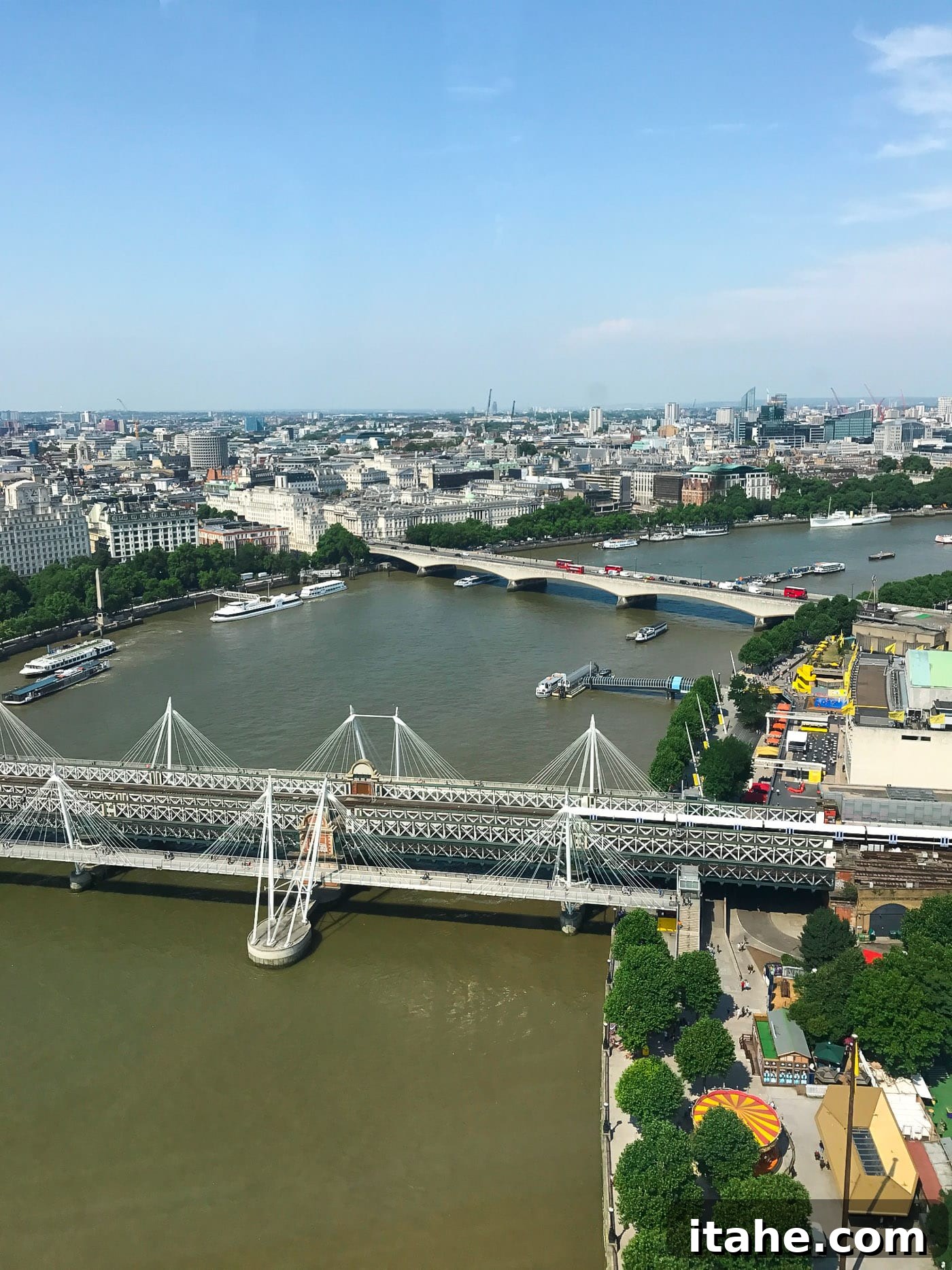 A wide, sweeping panoramic view of the historic River Thames in London
