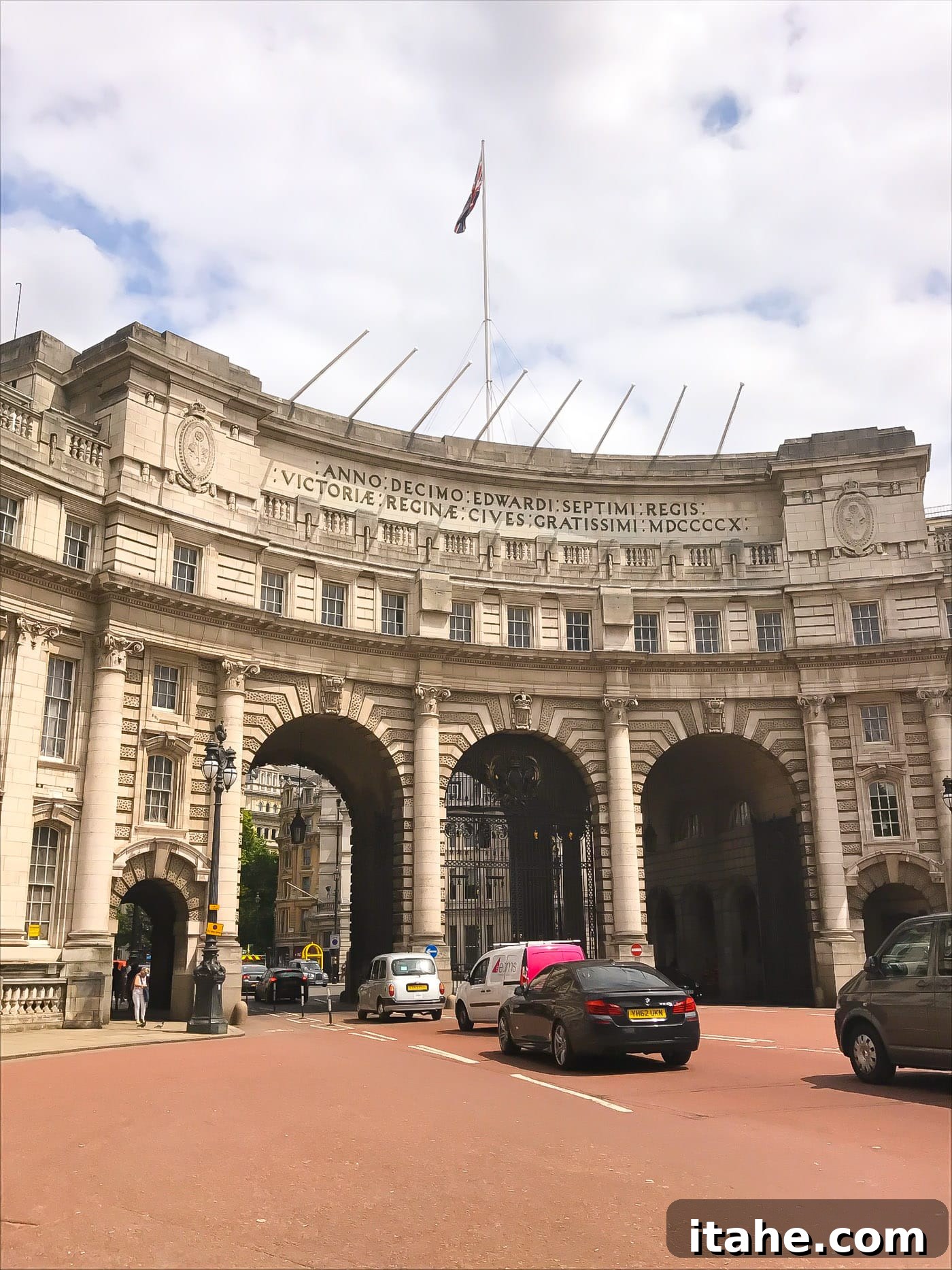 A charming and glamorous street scene in a bustling area of London