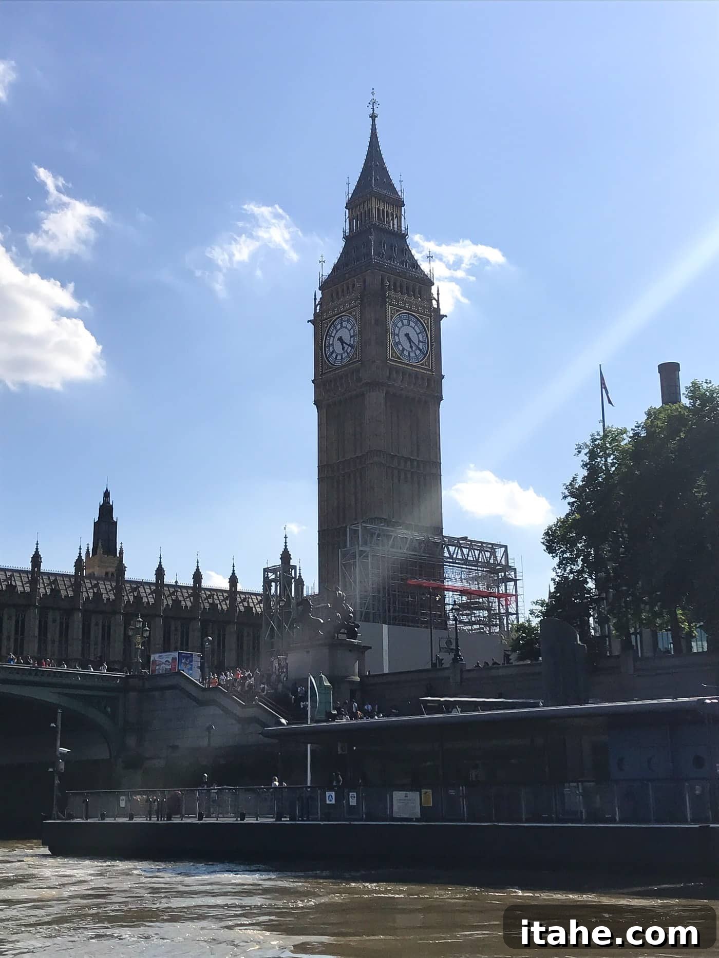 A clear view of the iconic Big Ben clock tower in London
