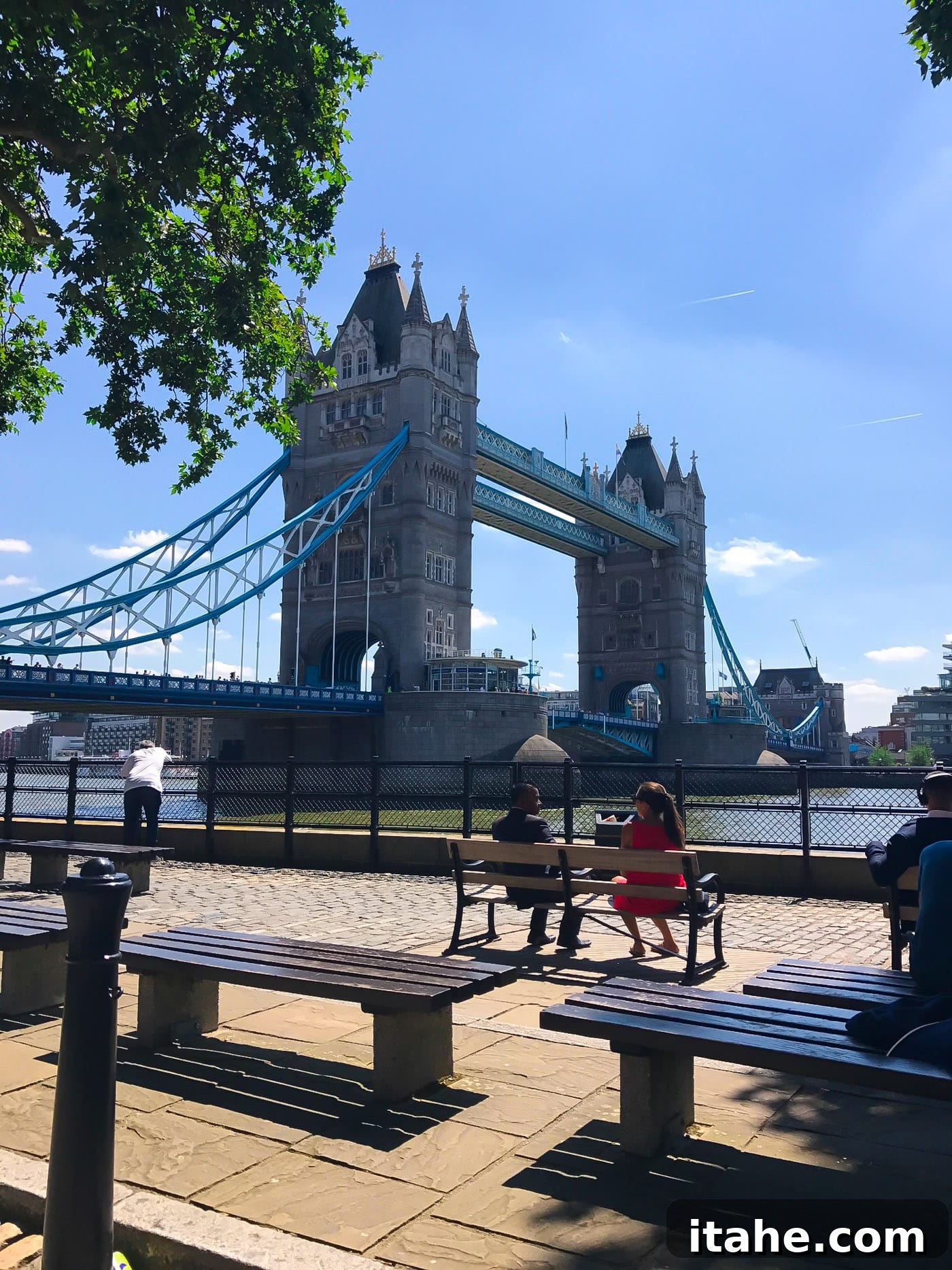 The historic Tower of London, a famous landmark under blue skies