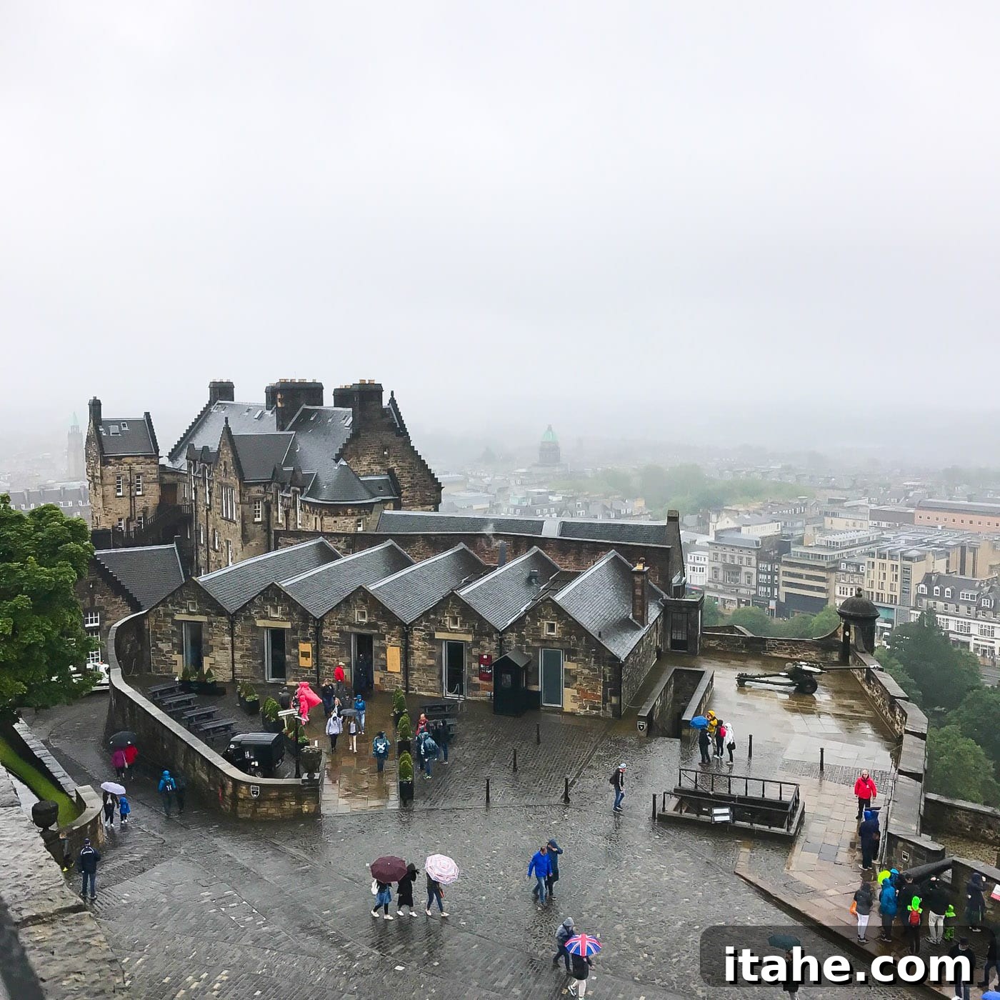 Part of Edinburgh Castle's exterior, highlighting its rugged stone construction