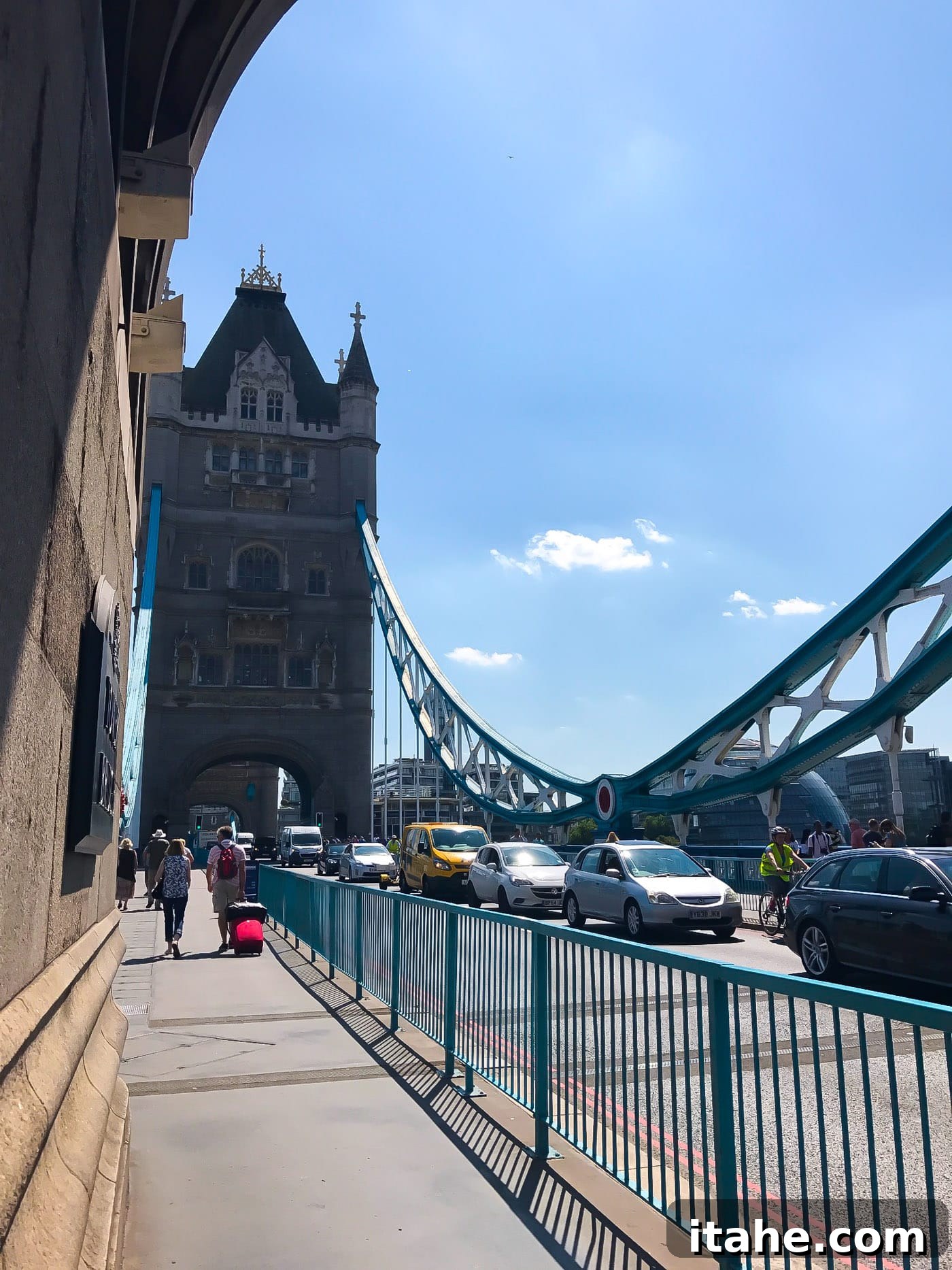 A unique perspective of the Tower of London, highlighting its imposing structure