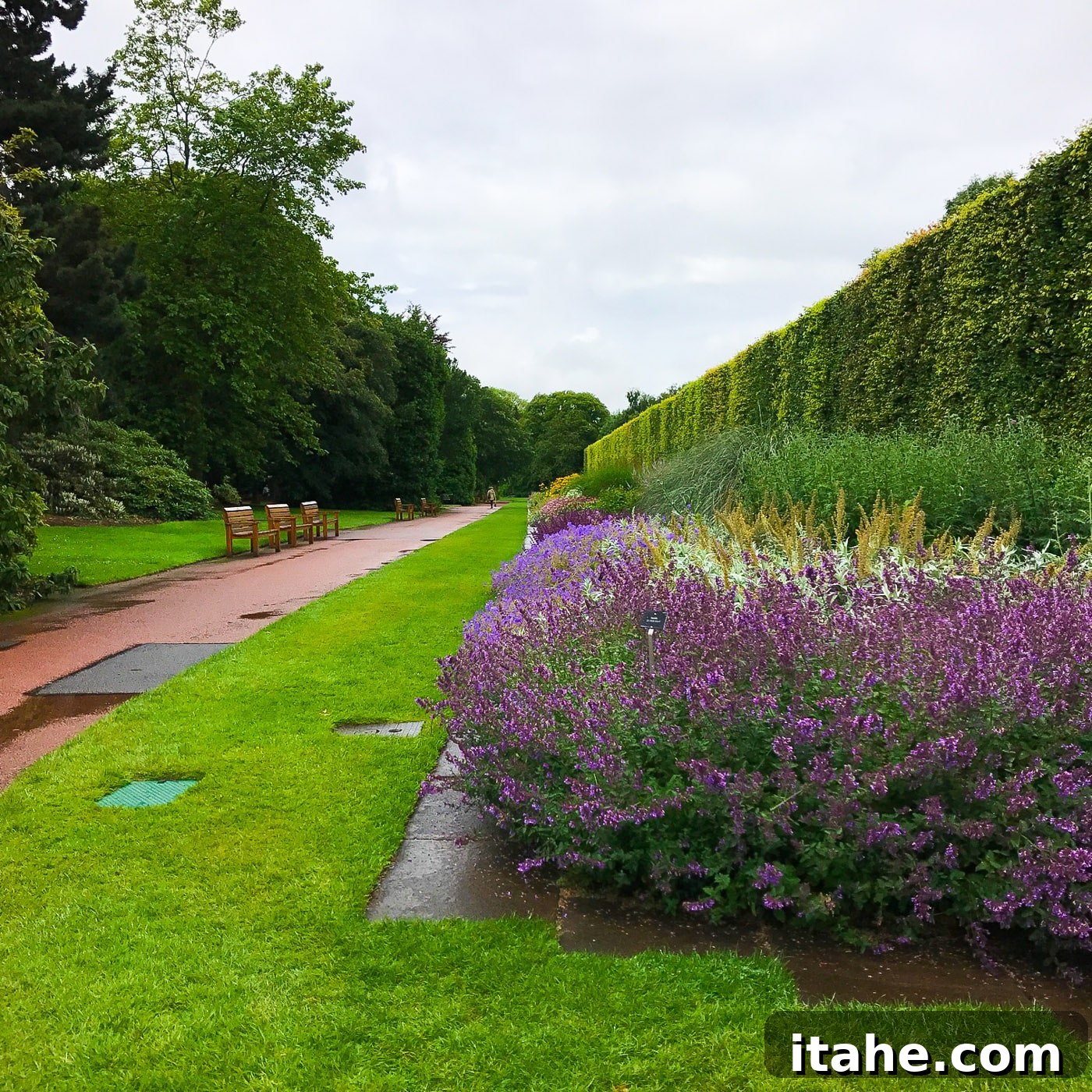 A serene view of a meticulously maintained park in Edinburgh, inviting relaxation