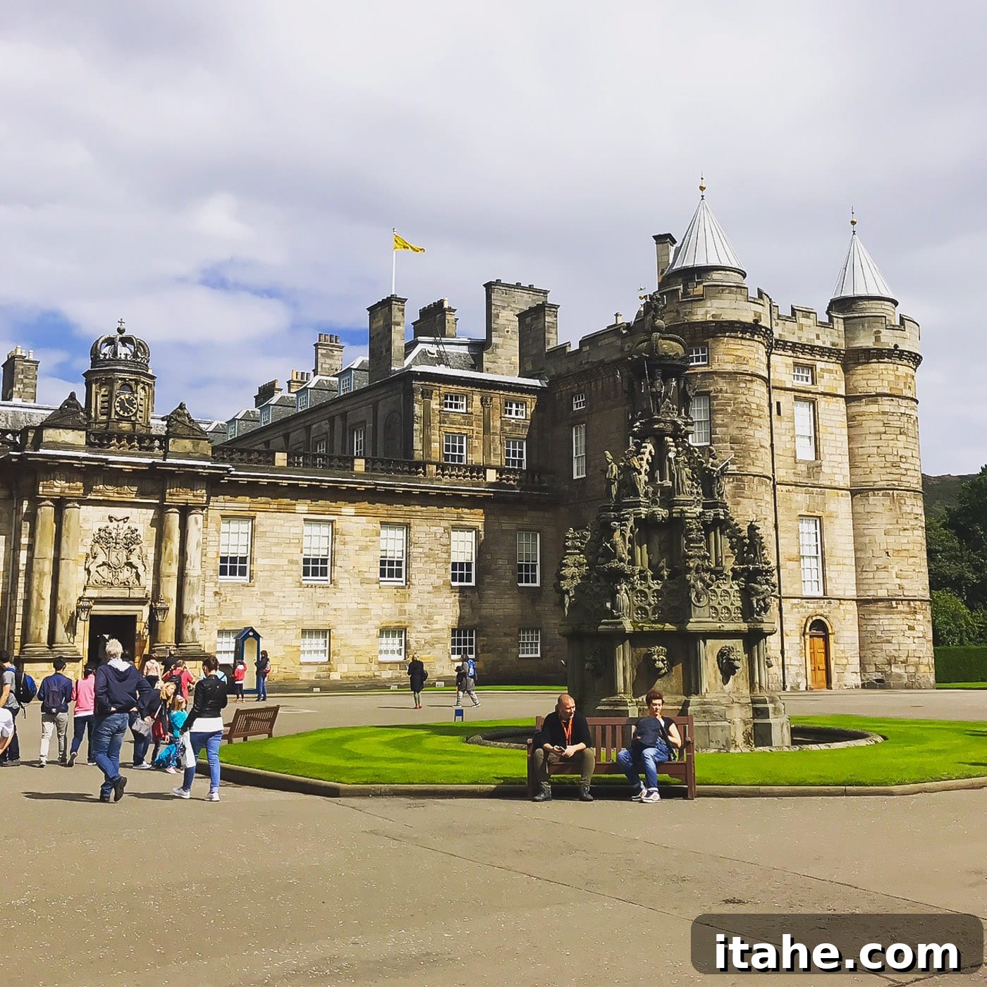 Another perspective of The Palace of Holyroodhouse, emphasizing its architectural elegance