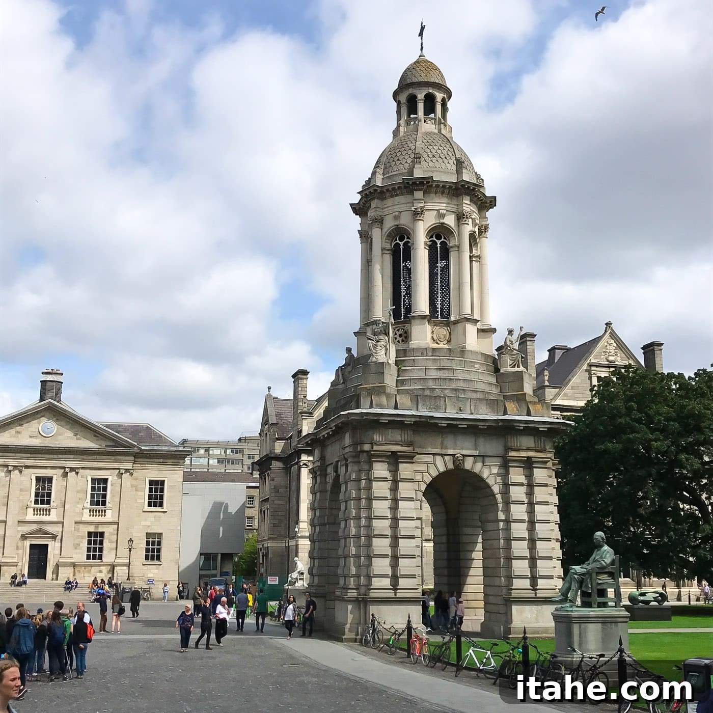 The historic and grand exterior of Trinity College Dublin
