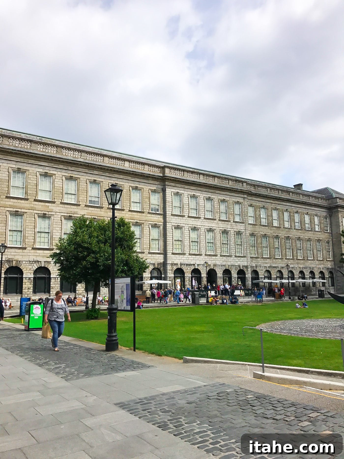 The ornate and historic entrance to Trinity College Dublin