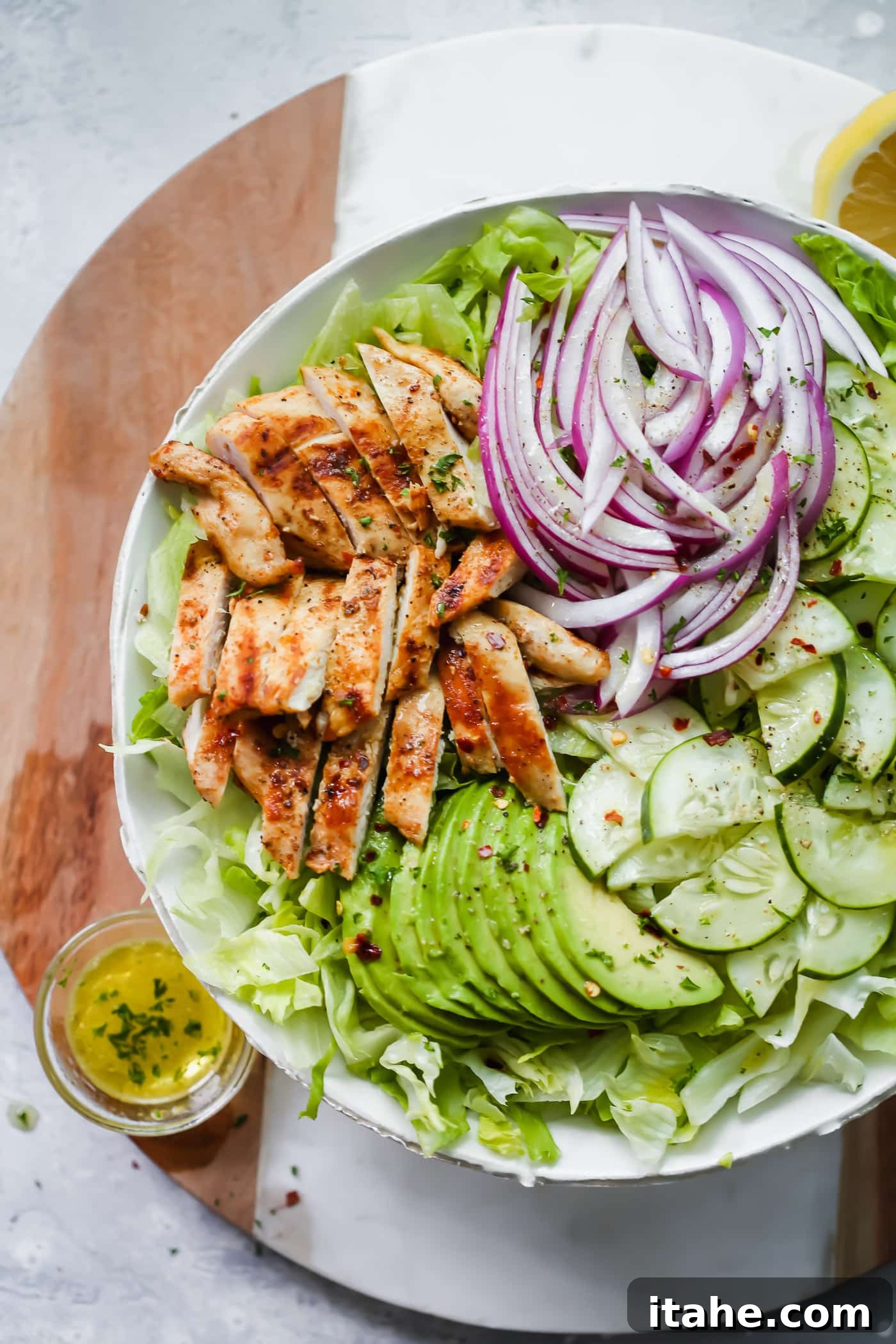 Flame-Kissed Chicken & Creamy Avocado Salad 2 A vibrant and refreshing Grilled Chicken Avocado Salad, perfect for warm weather.