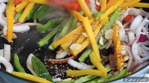 sautéed veggies in a cast iron skillet
