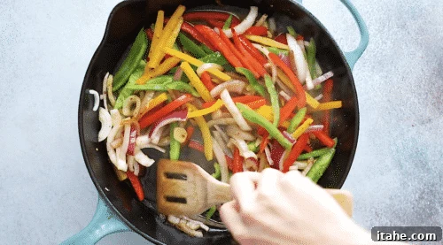 Deglazing the skillet with chicken broth