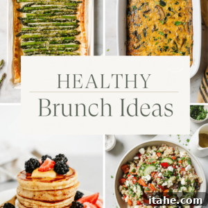 Titled Photo Collage (and shown): Healthy Brunch Ideas