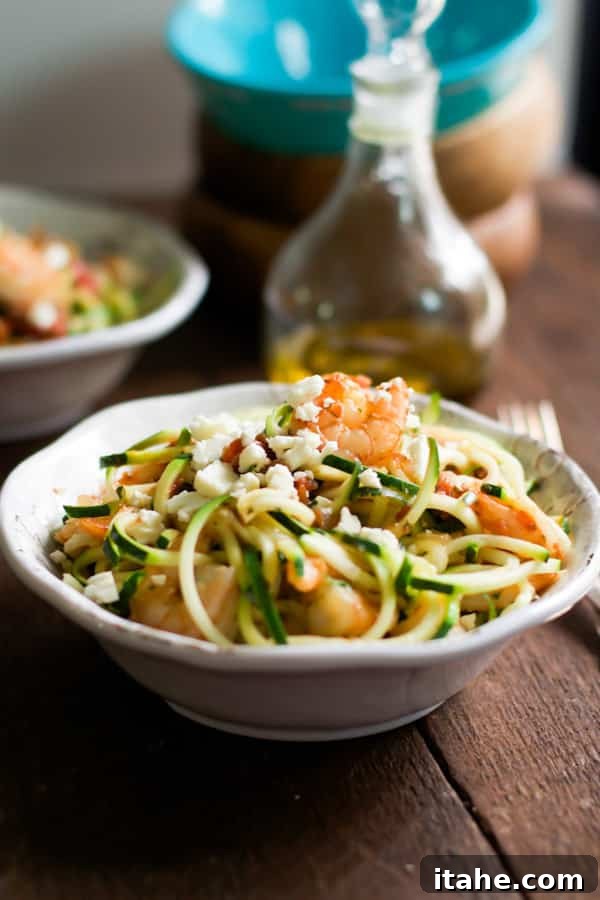 Garlic Shrimp with Zucchini Noodles primavera kitchen recipe