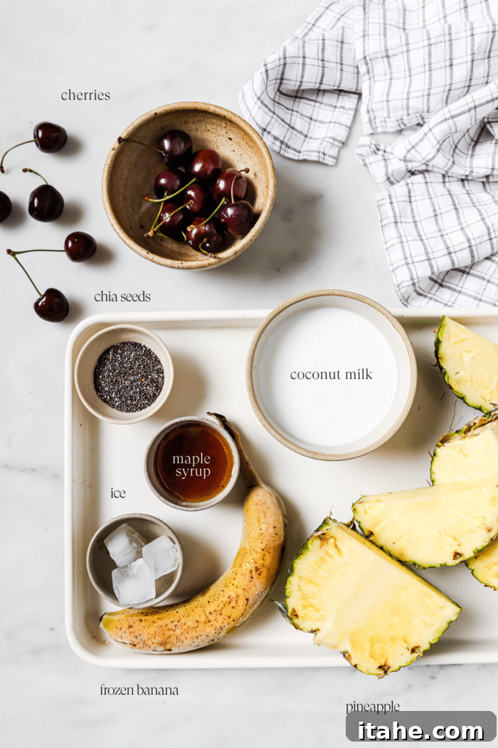 Pre-measured ingredients on a white marble countertop.