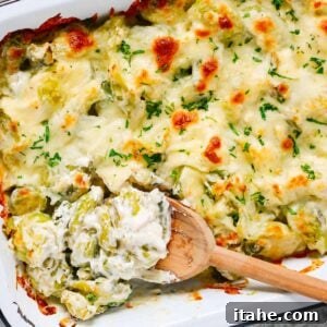 Creamy Brussels Sprouts Gratin 7 Close up of Brussels Sprouts Casserole Recipe.