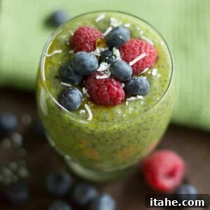 Vibrant Kiwi Chia Pudding 2 Kiwi Chia Pudding ready to be served