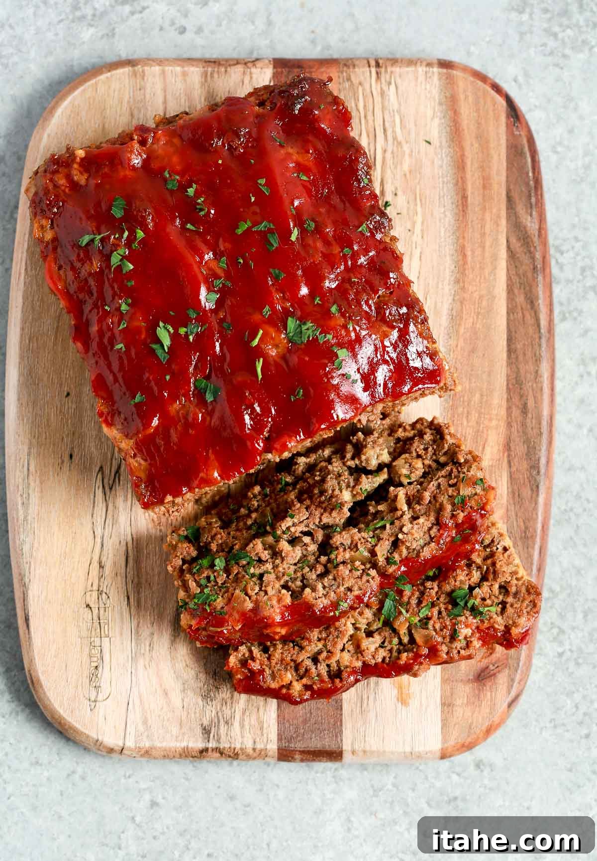 looking down on a lean ground beef meat loaf