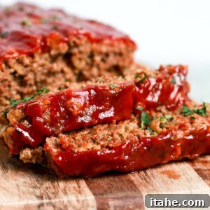 close up a lean ground beef meat loaf