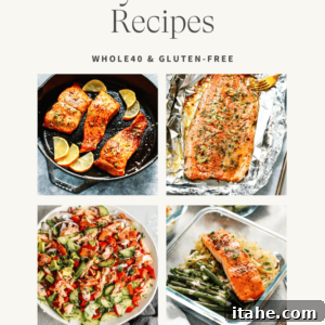 titled photo collage showcasing an easy pan-seared salmon recipe