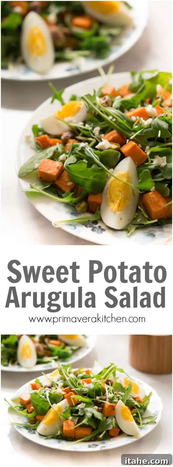 sweet-potato-arugula-salad - This Sweet Potato Arugula Salad is packed with pistachios, sweet potato, feta cheese and a delicious honey Dijon vinaigrette that pairs deliciously with arugula. sweet-potato-arugula-salad - This Sweet Potato Arugula Salad is packed with pistachios, sweet potato, feta cheese and a delicious honey Dijon vinaigrette that pairs deliciously with arugula.
