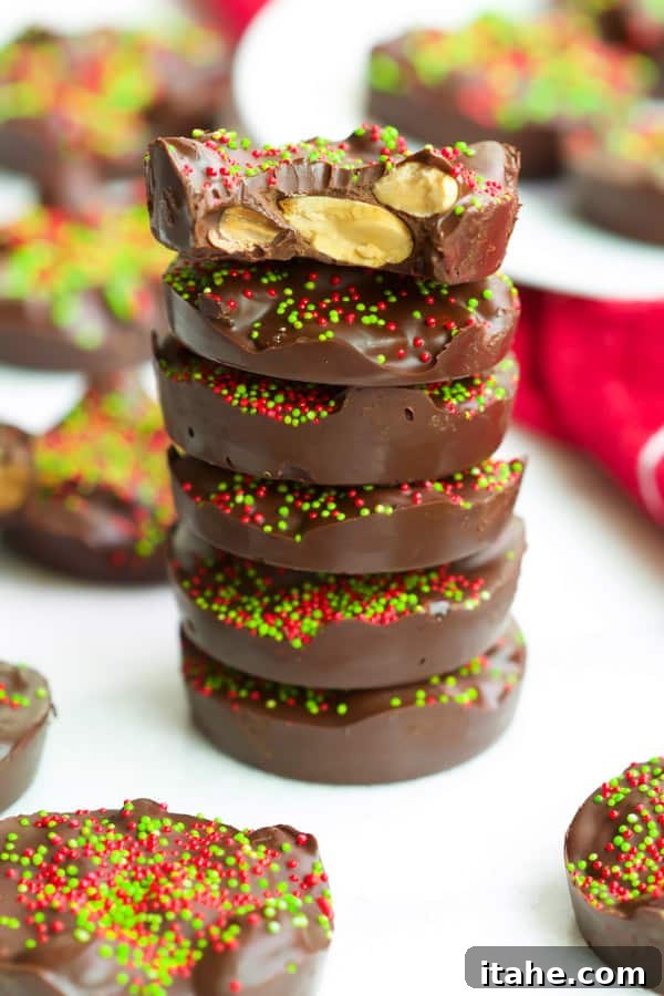Snowman Chocolate Delights 4 Christmas Almond Chocolate Cups: A rich and nutty holiday chocolate treat.