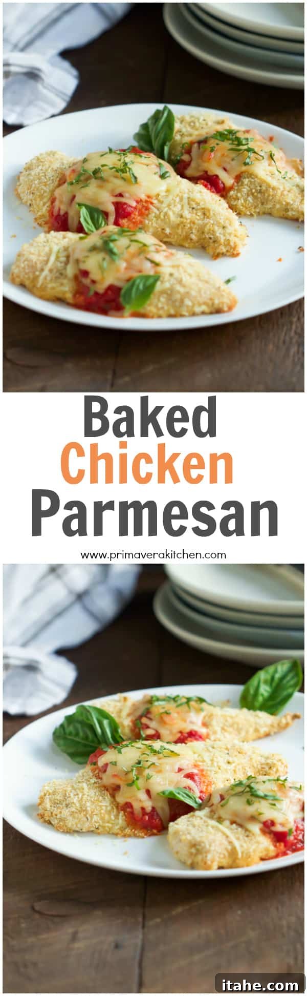 Baked Chicken Parmesan - This Baked Chicken Parmesan is light version of the traditional Italian recipes, because it’s made in the oven instead of frying. It’s also ultra-easy during your busy weeknight. Baked Chicken Parmesan - This Baked Chicken Parmesan is light version of the traditional Italian recipes, because it’s made in the oven instead of frying. It’s also ultra-easy during your busy weeknight.