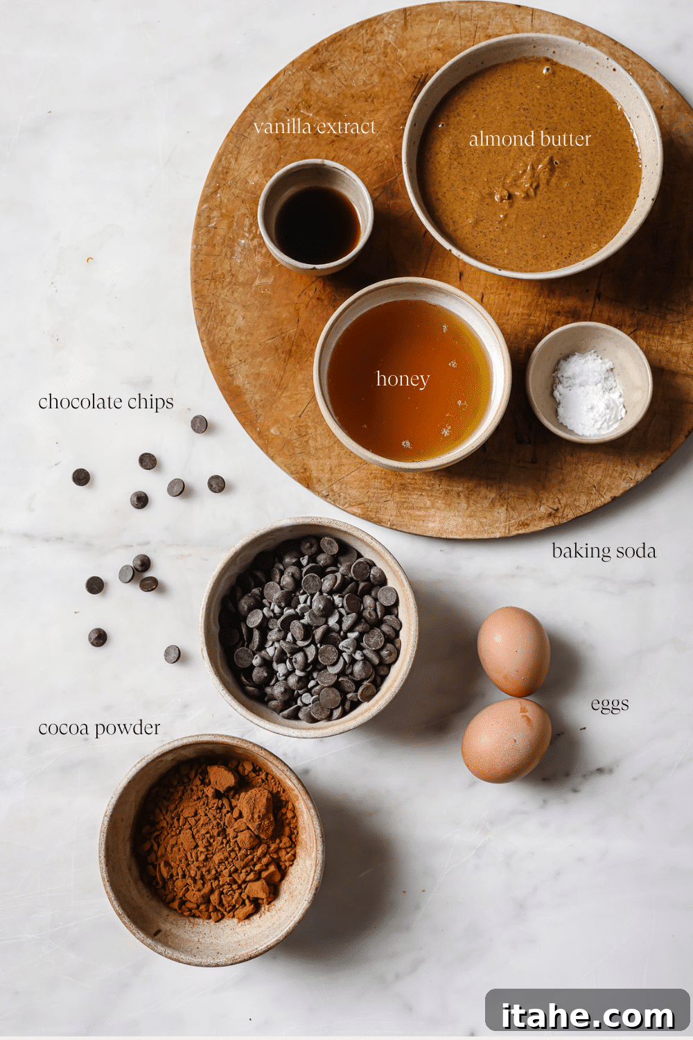 Small bowls of pre-measured ingredients. 