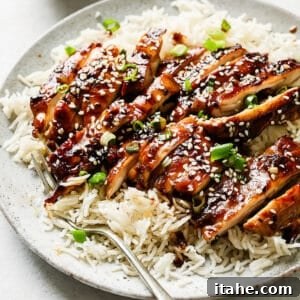 Finished Teriyaki Chicken on a plate