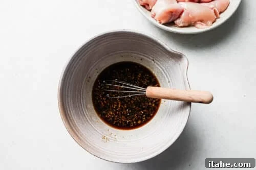 ingredients to make teriyaki chicken in a bowl