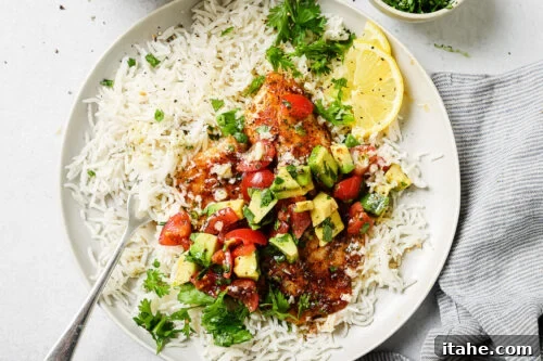air fryer tilapia served with rice