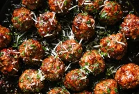 Sticky Honey Garlic Meatballs with Soy Glaze
